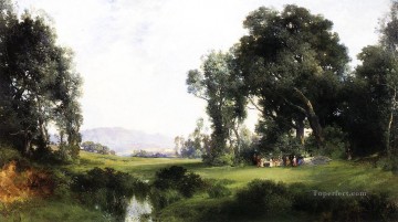 El paisaje del picnic Thomas Moran Pinturas al óleo